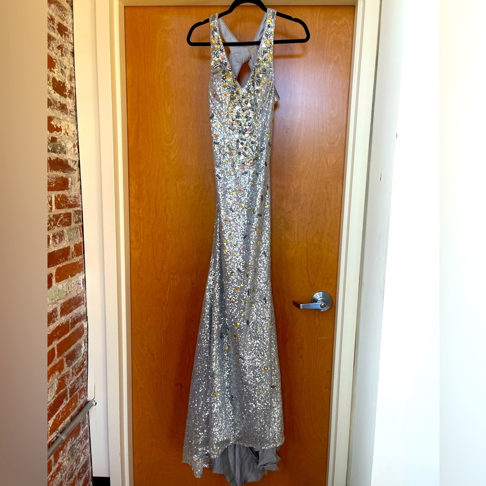 Mixed Metals Silver Gown